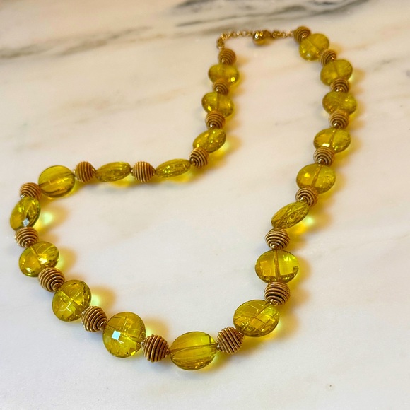 Kate Spade yellow and gold beaded necklace, NWOT - Picture 1 of 3